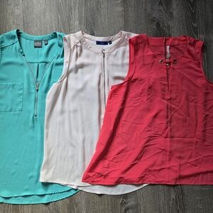 Apt. 9 Sleeveless Tops in Turquoise, Coral, and Cream